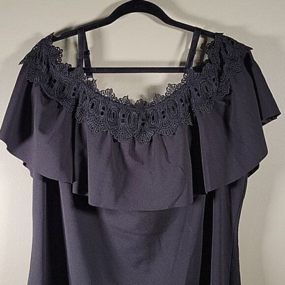 BCX Lace-Trim Off-the-Shoulder Dress Sz 3X - Picture 3 of 11